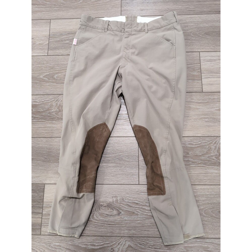 THE TAILORED SPORTSMAN ENGLISH RIDING HABITS WOMENS SIZE 36 TAN BREECHES USA EUC